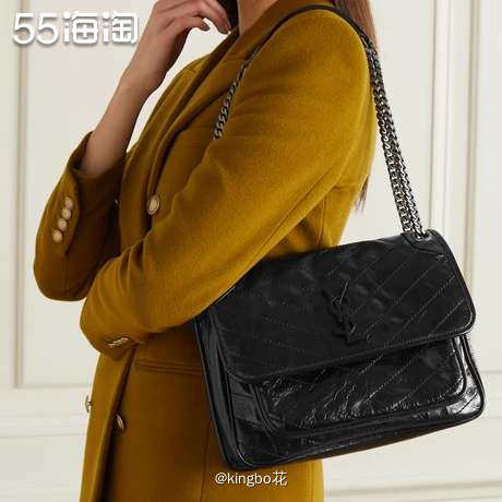 🔴YSL Niki 褶皱亮面皮革中号单肩包，链条包中的王者