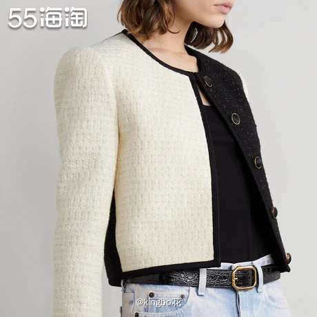 🔴YSL黑白双色花呢短款外套，小香风中带着独特，优雅知性 