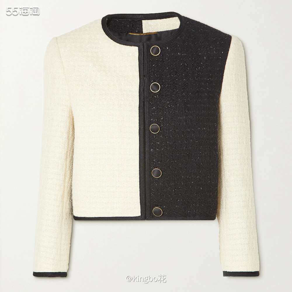 🔴YSL黑白双色花呢短款外套，小香风中带着独特，优雅知性 