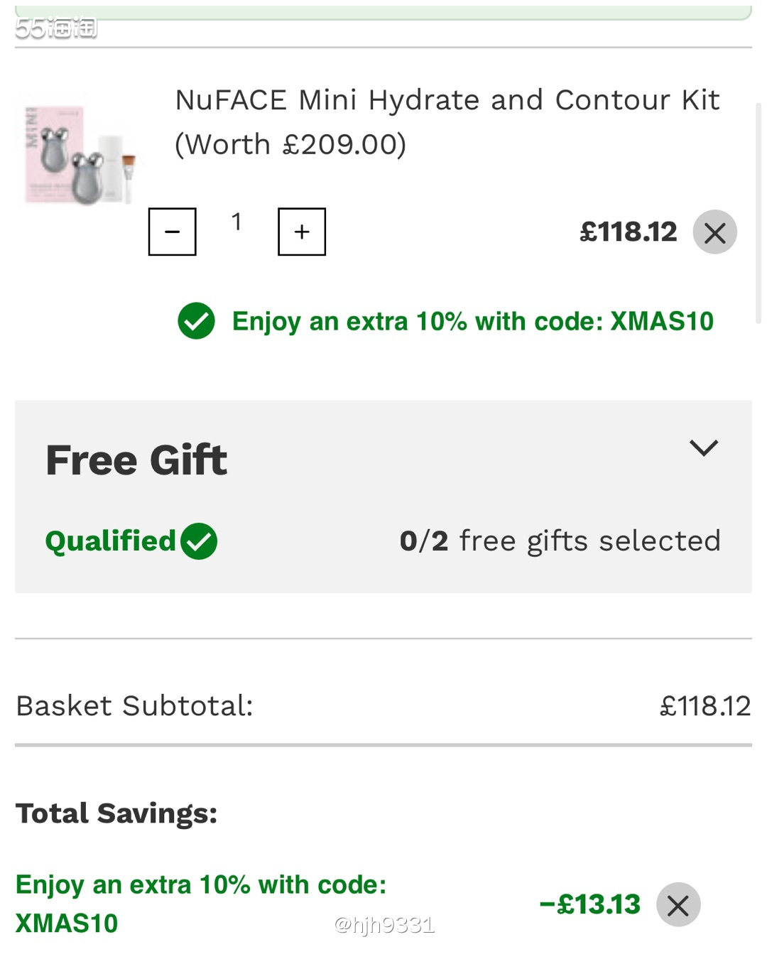 ✨The NuFACE Mini美容仪套装，包含银色MINI