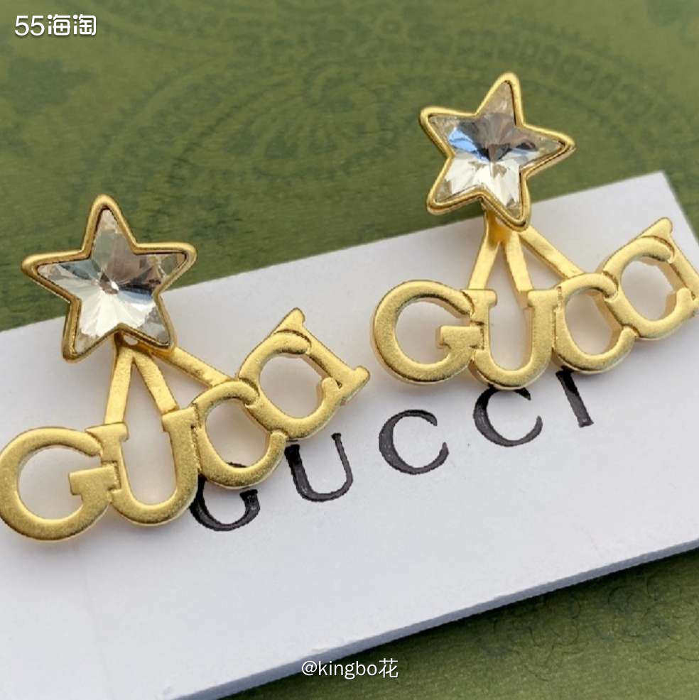 🔴美丽优雅的小心机，GUCCI 星星水晶耳饰，blingb