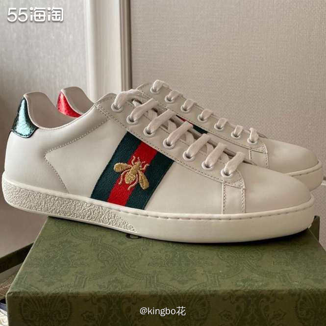 🔴风靡全球的GUCCI 经典小白鞋，刺绣蜜蜂图案搭配红绿织