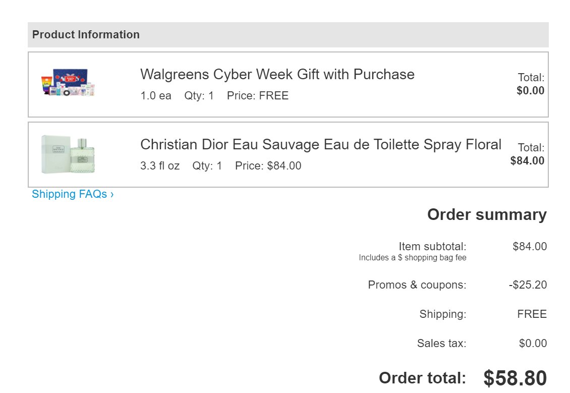 Walgreens discount dior sauvage