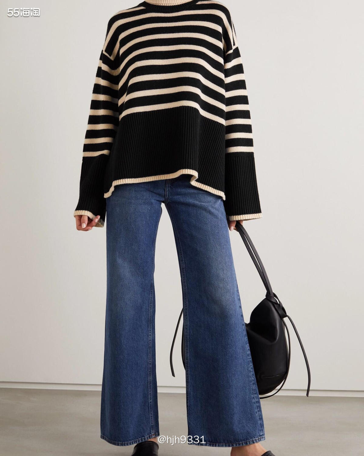 ✨NET-A-PORTER 的Toteme 条纹开叉高领毛衣