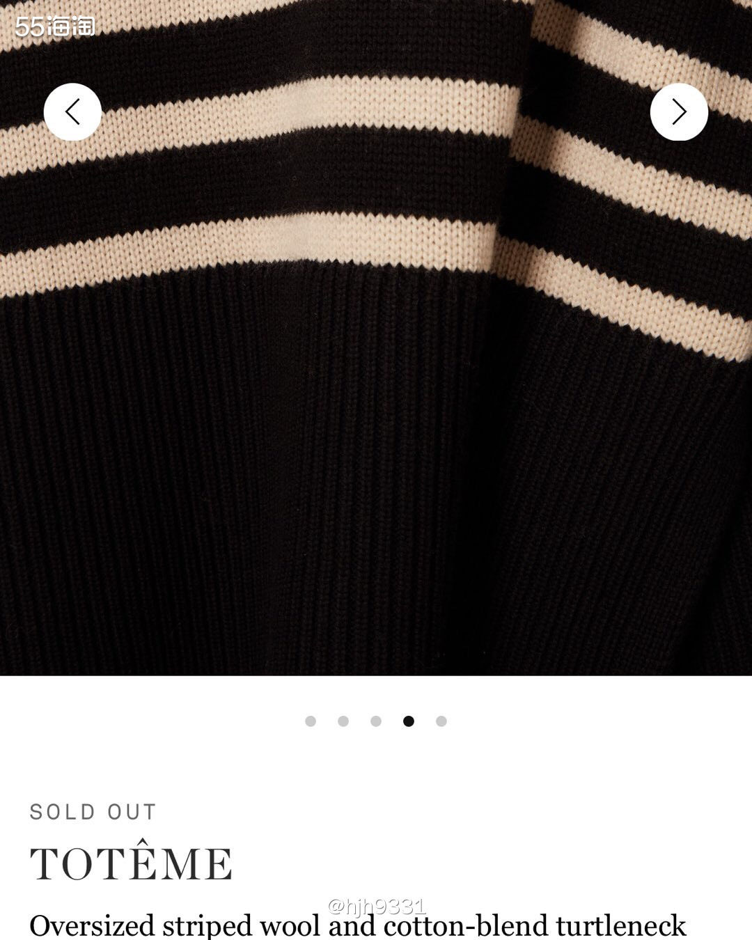 ✨NET-A-PORTER 的Toteme 条纹开叉高领毛衣