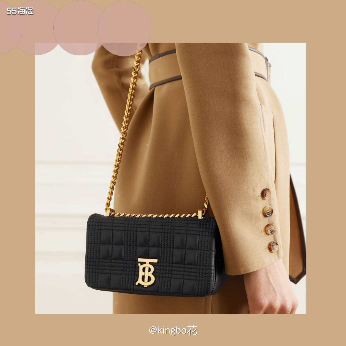 🔴Burberry lola链条包，立体菱格纹看起来就很高