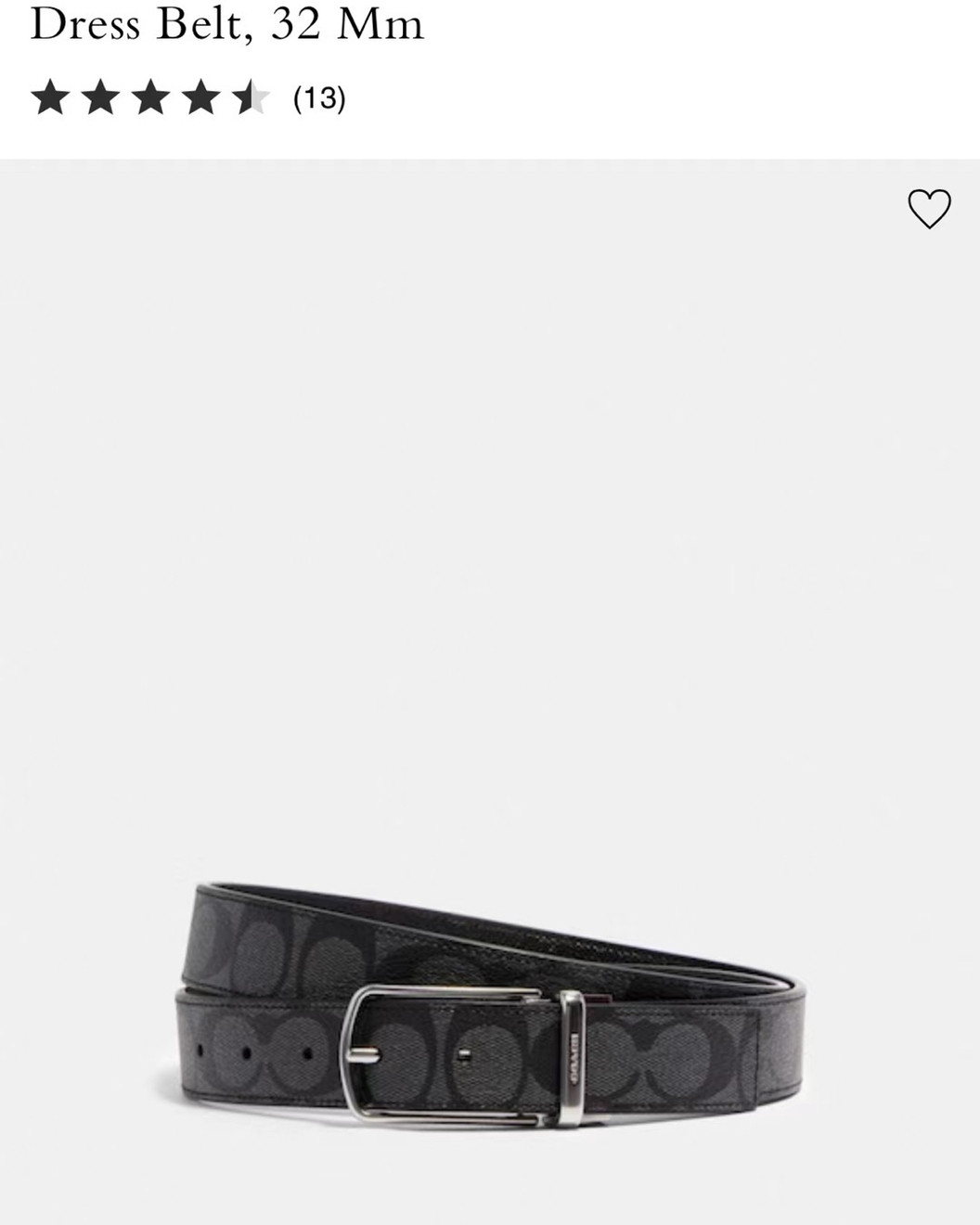 现货Coach男款腰带，经典蓝色老花，宽度32mm，蔻驰男款