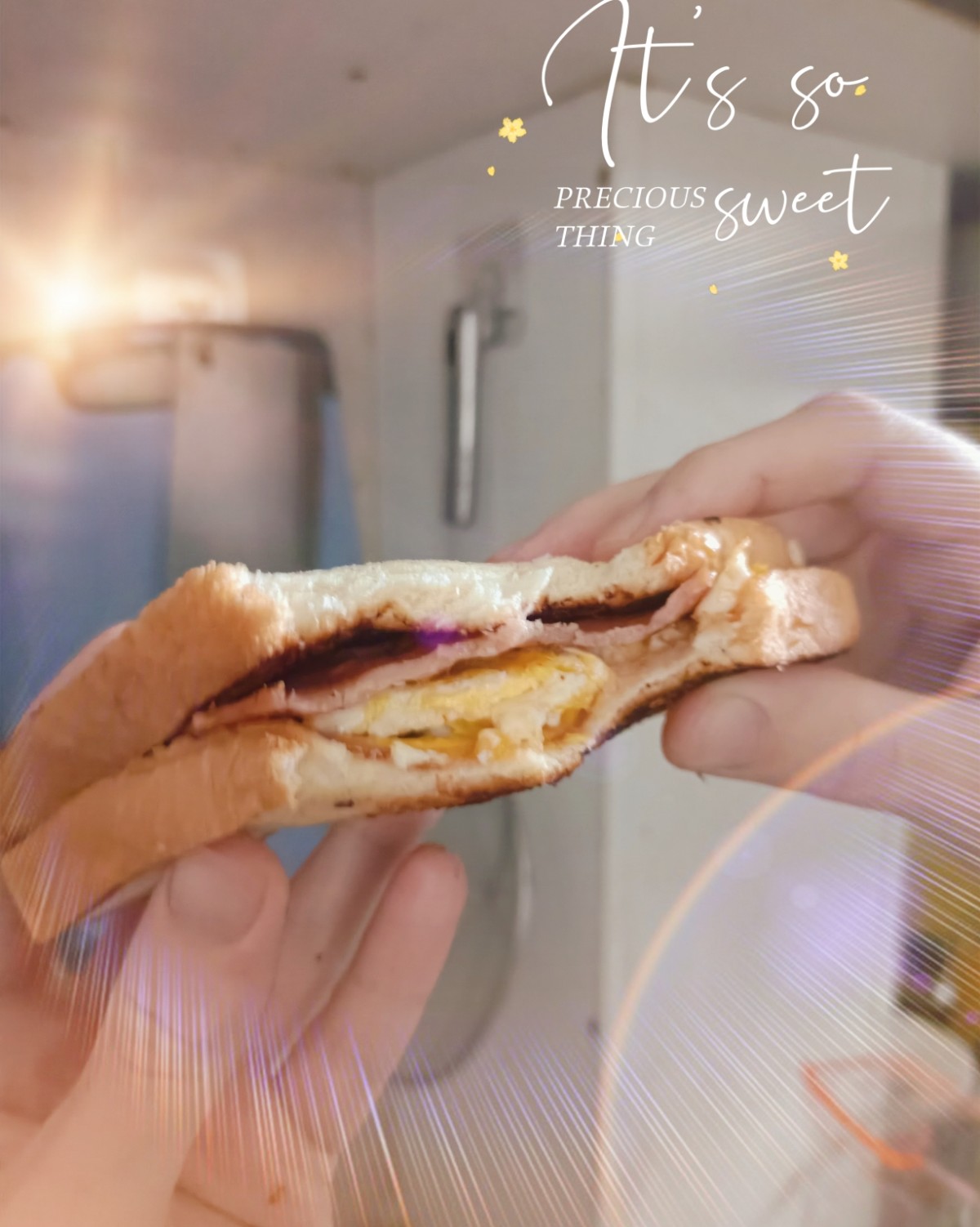 家里的老公自己会做一点简易的西餐果然三明🥪，他早上从没我们