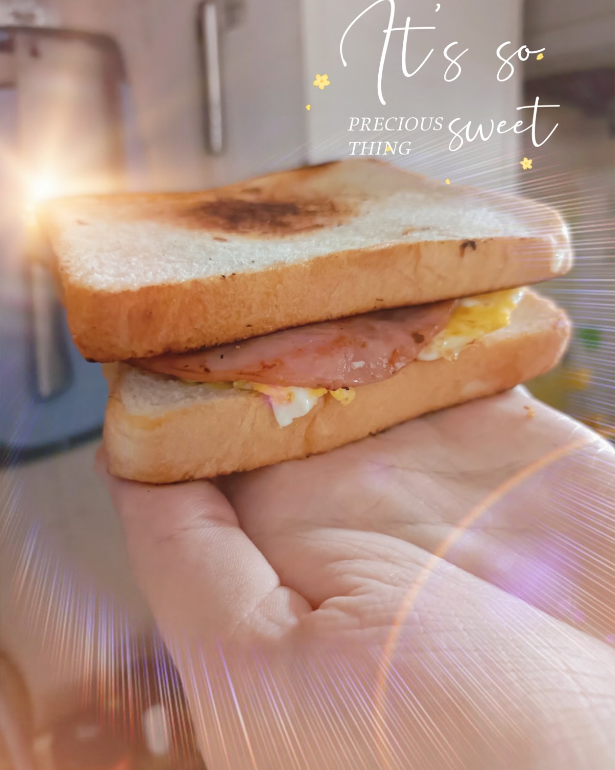 家里的老公自己会做一点简易的西餐果然三明🥪，他早上从没我们