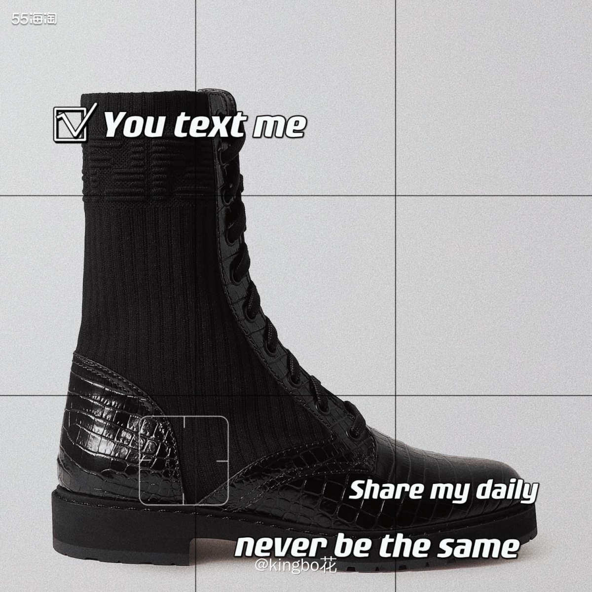 🔴又酷又飒拼接小短靴，FENDI  Biker 罗纹踝靴，