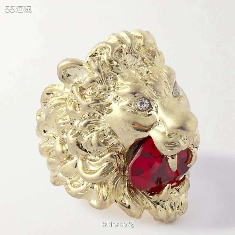 🔴GUCCI 雄狮造型水晶戒指，霸气侧漏的小配饰get起来