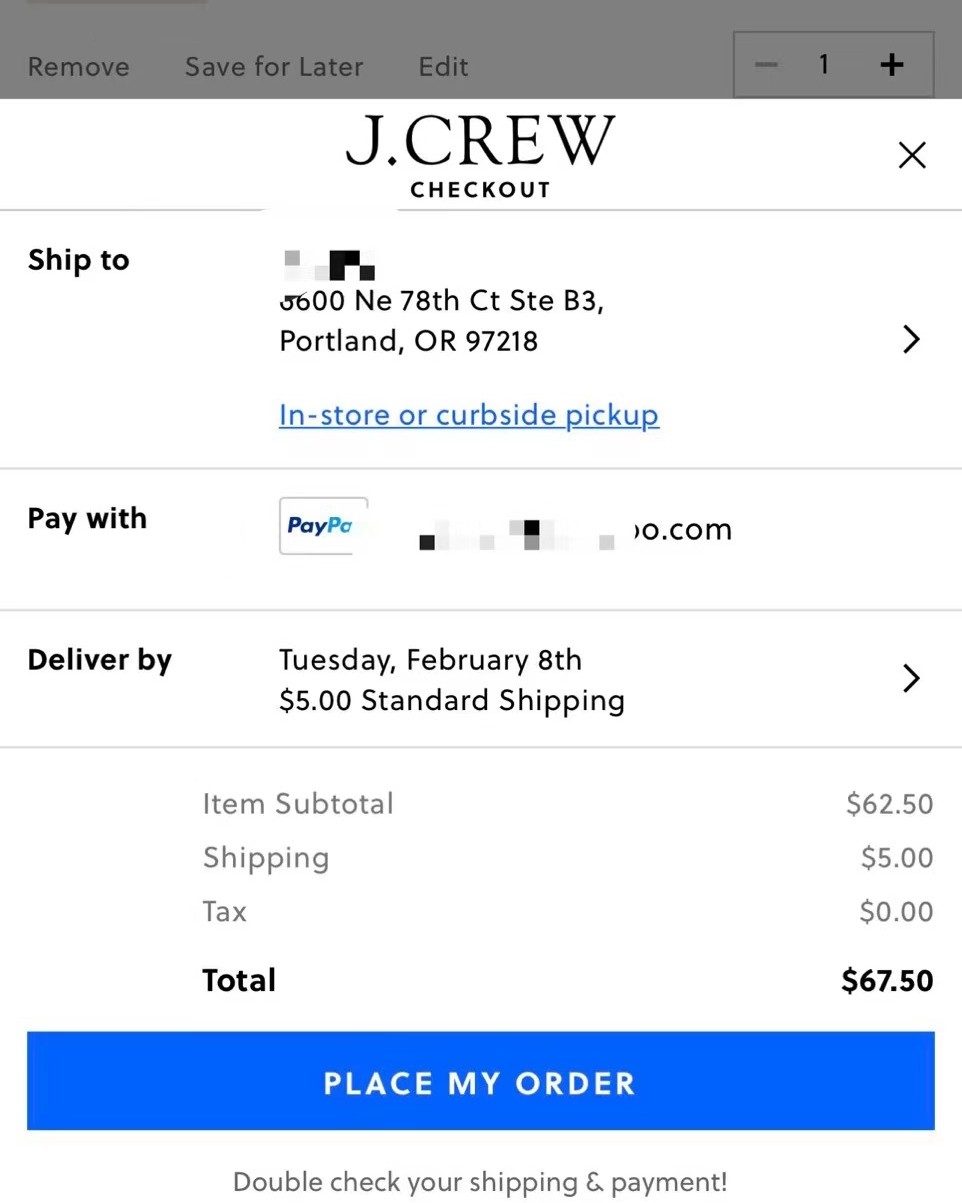 J.crew 官网海淘这两双鞋子需要下单到转运公司私人地址 