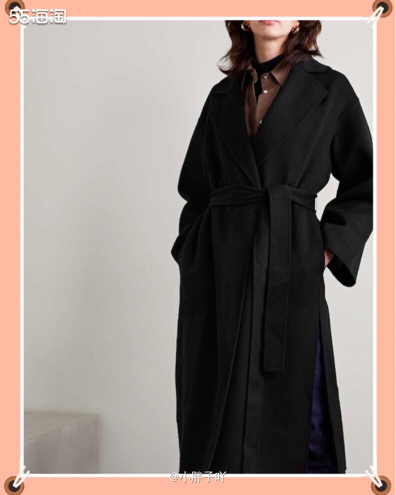 🔹种草产品：Theory 黑色系腰带羊毛羊绒外套 🔹产品