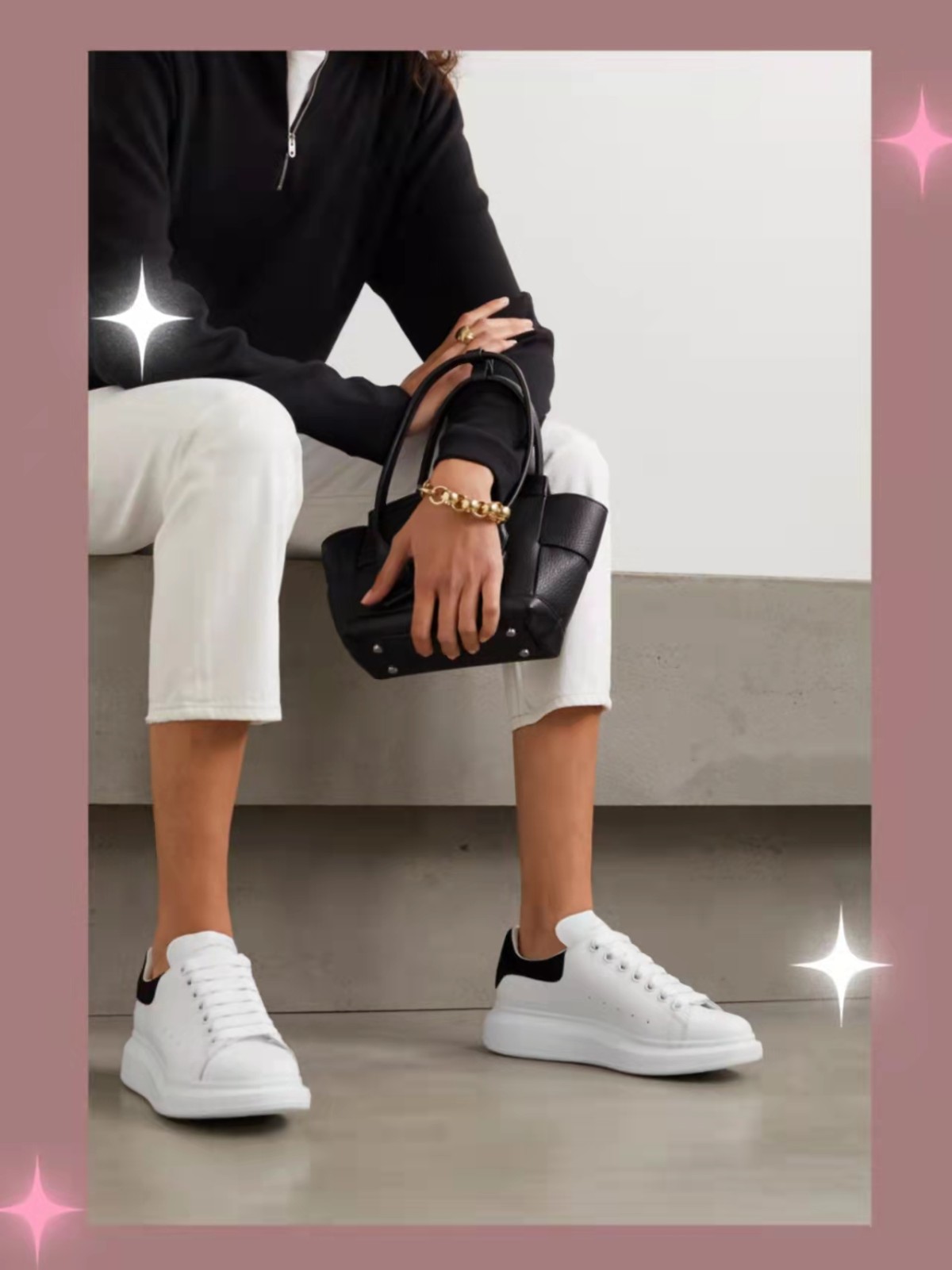 ALEXANDER MCQUEEN 绒面革边饰皮革厚底运动鞋