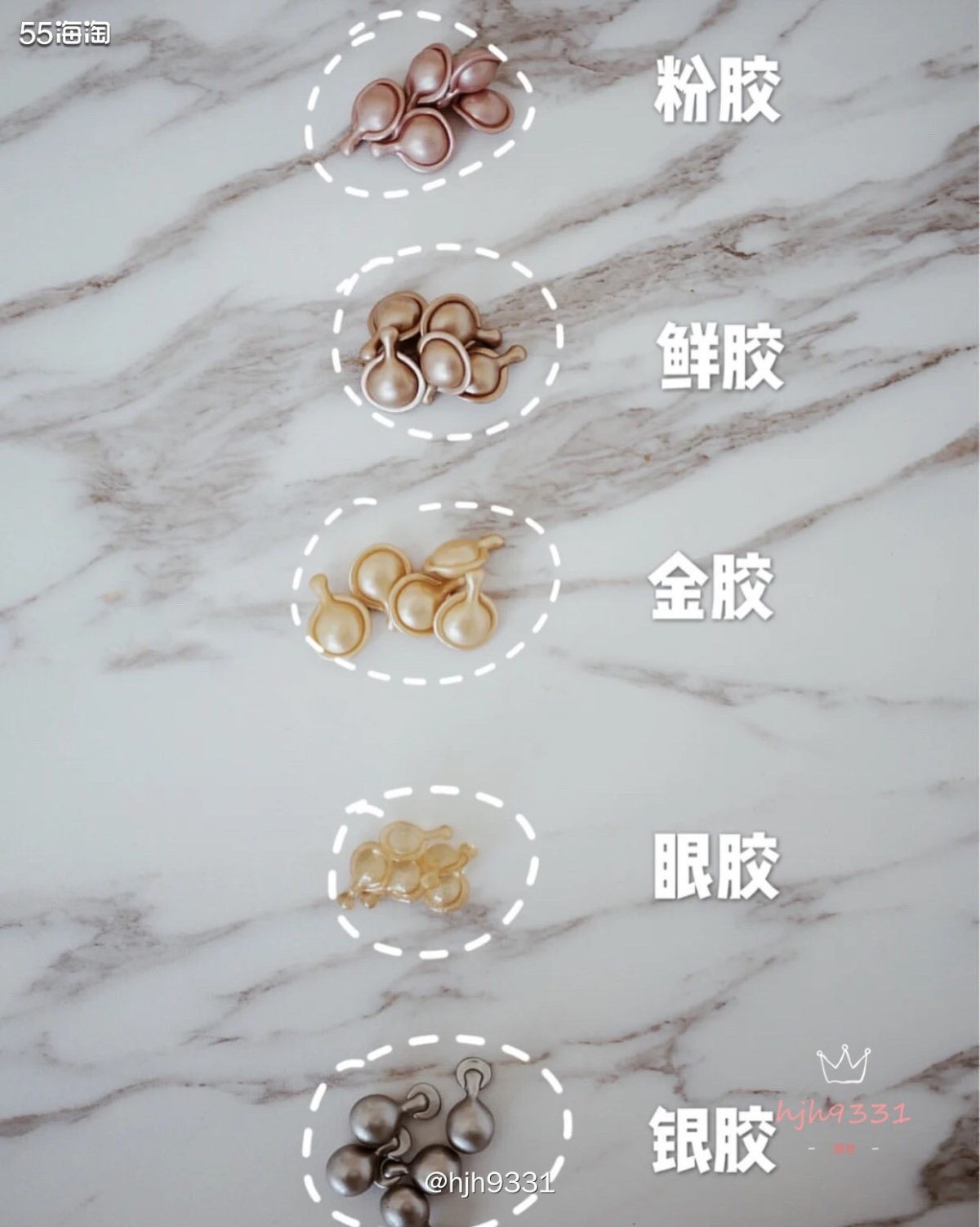 ✨雅顿胶囊一共有6⃣️款，其中包含眼胶，面部胶囊分别有：金胶