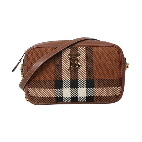 【新人87折】Burberry Lola小号针织格纹萝纳相机包单肩包