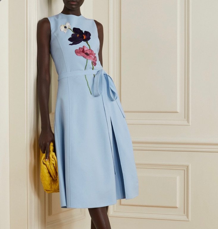 👗 Oscar de la Renta天蓝色清新脱俗气质连