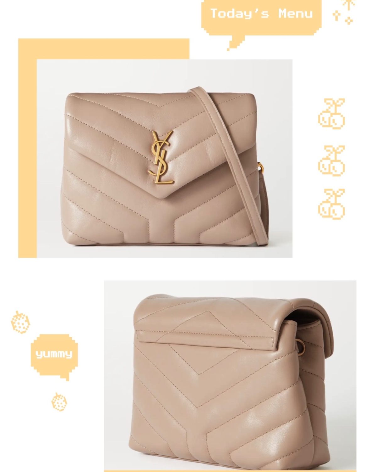 🔆YSL Loulou Toy 绗缝皮革单肩包，厚厚的皮质