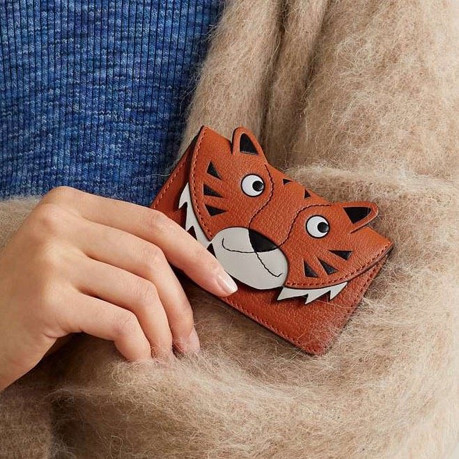 👛‪ ANYA HINDMARCH Tiger 纹理皮革卡