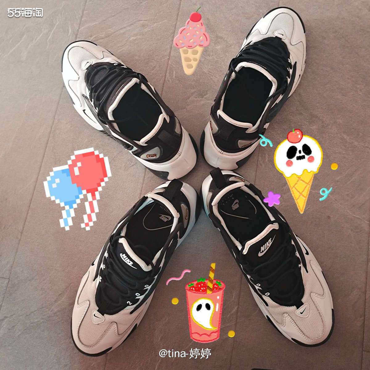 每个女生的鞋柜里面都会有一双老爹鞋吧！  Nike家的黑白色