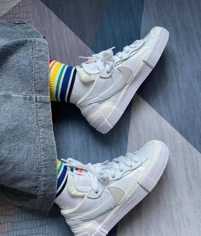 🌻NIKE Sacai Blazer 低帮漆皮小白鞋，没有