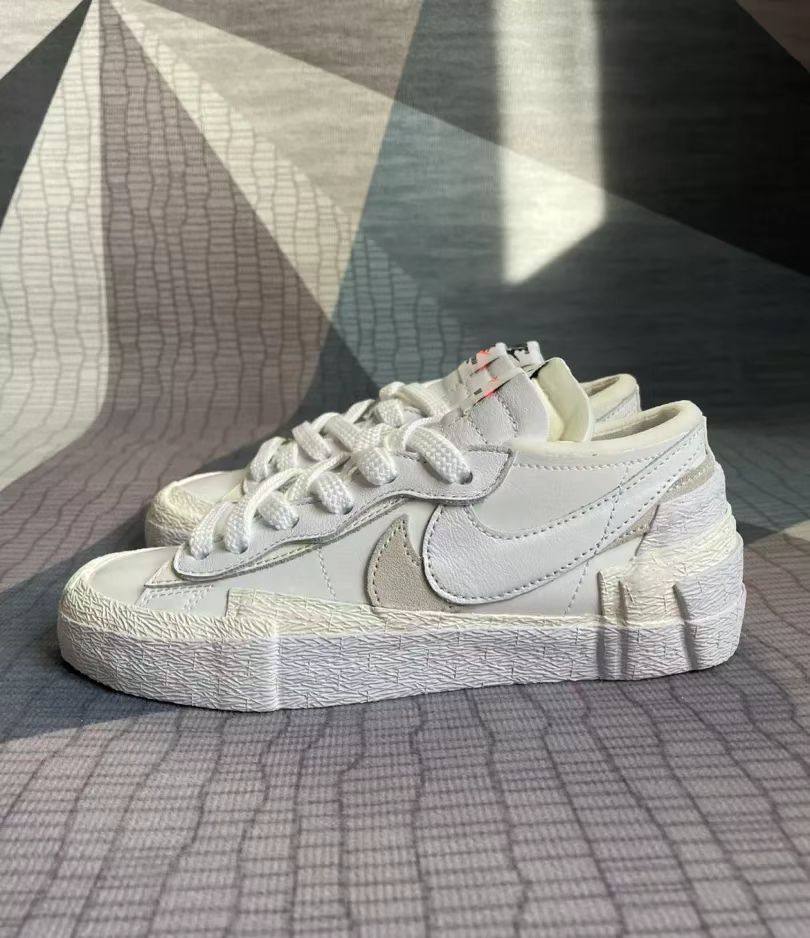 🌻NIKE Sacai Blazer 低帮漆皮小白鞋，没有