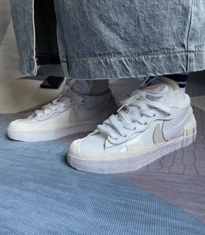 🌻NIKE Sacai Blazer 低帮漆皮小白鞋，没有