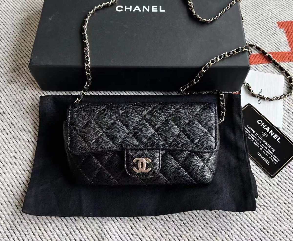 国内现货  Chanel香奈儿 新款黑金荔枝纹眼镜包  超低