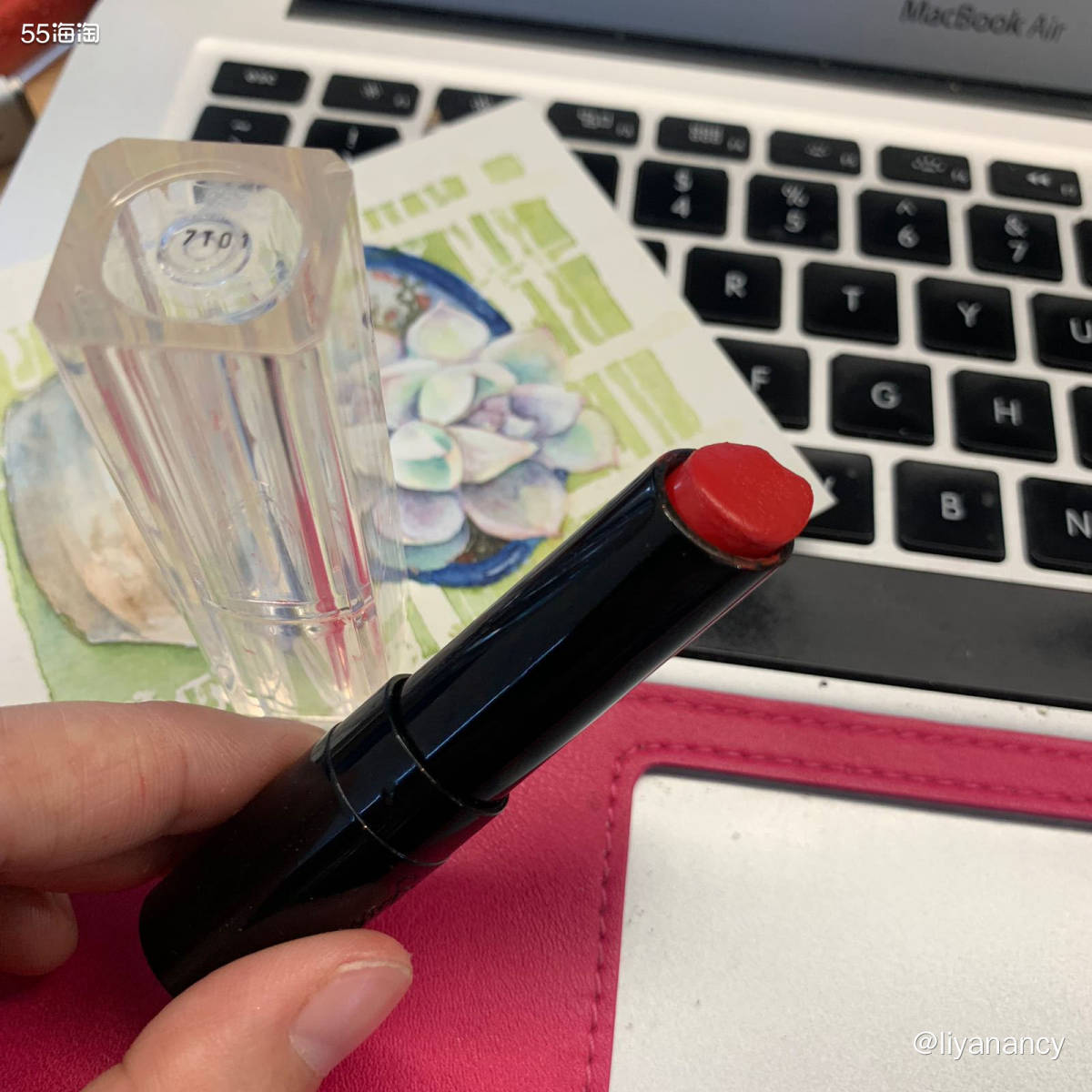 ✨色号：娇兰小黑裙003  ✨显色度：挺好的，元气的水红色，