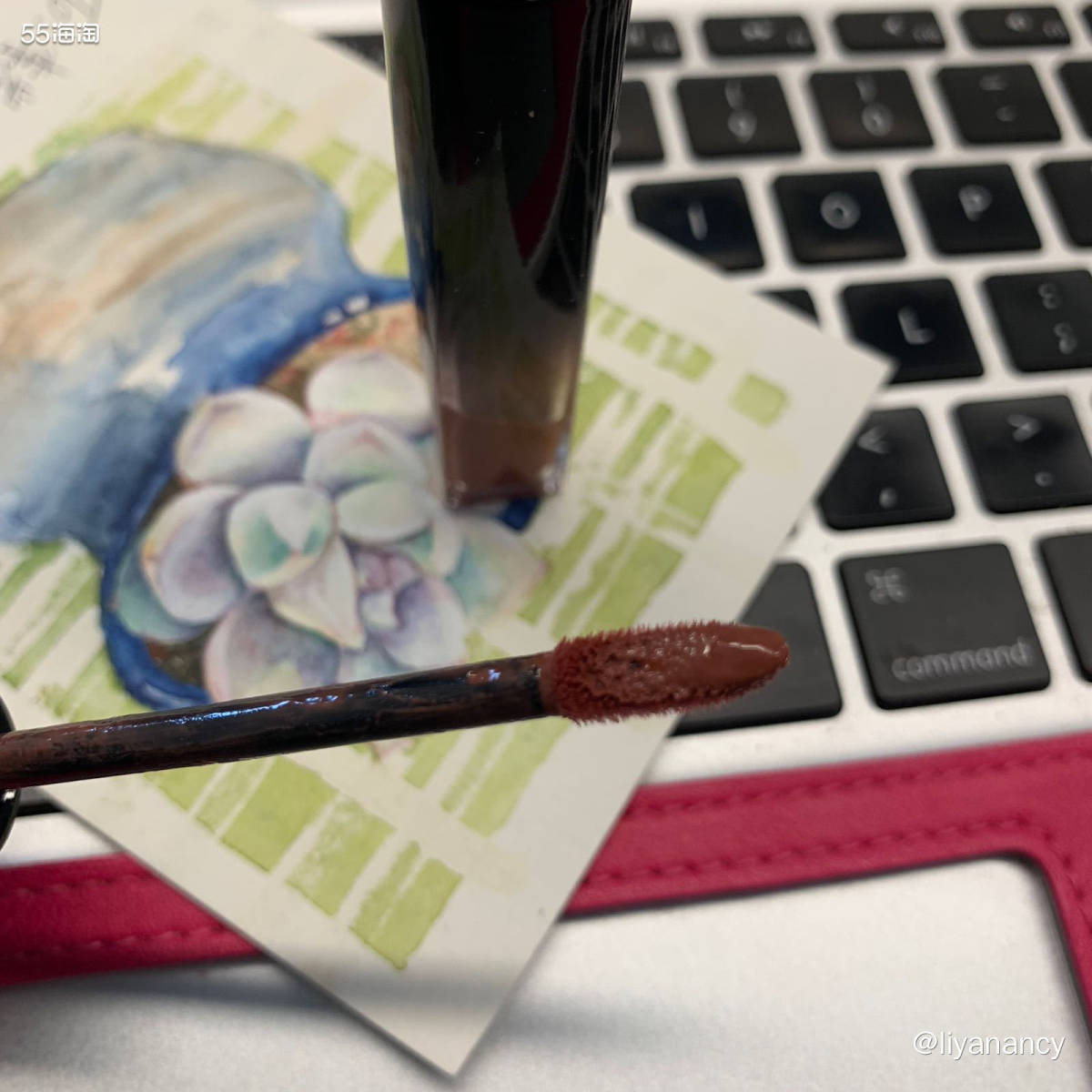 ✨色号：兰蔻274唇釉  ✨显色度：显色，就是温柔的奶茶色 