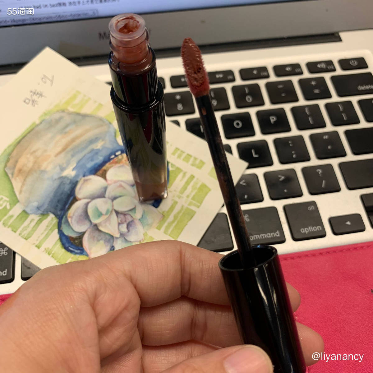 ✨色号：兰蔻274唇釉  ✨显色度：显色，就是温柔的奶茶色 