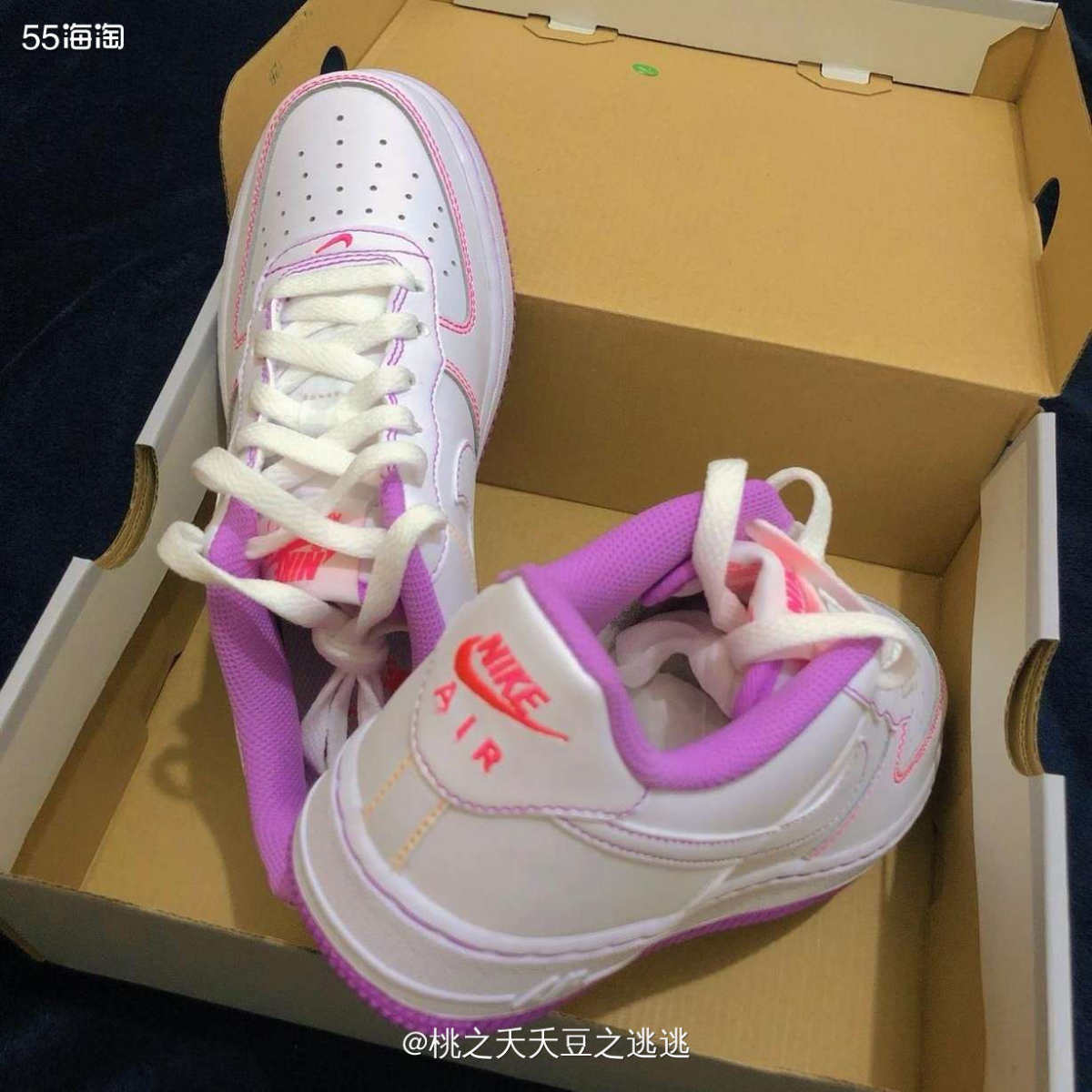 🟡Nike Air Force 1 白紫 缝线  🟡这双
