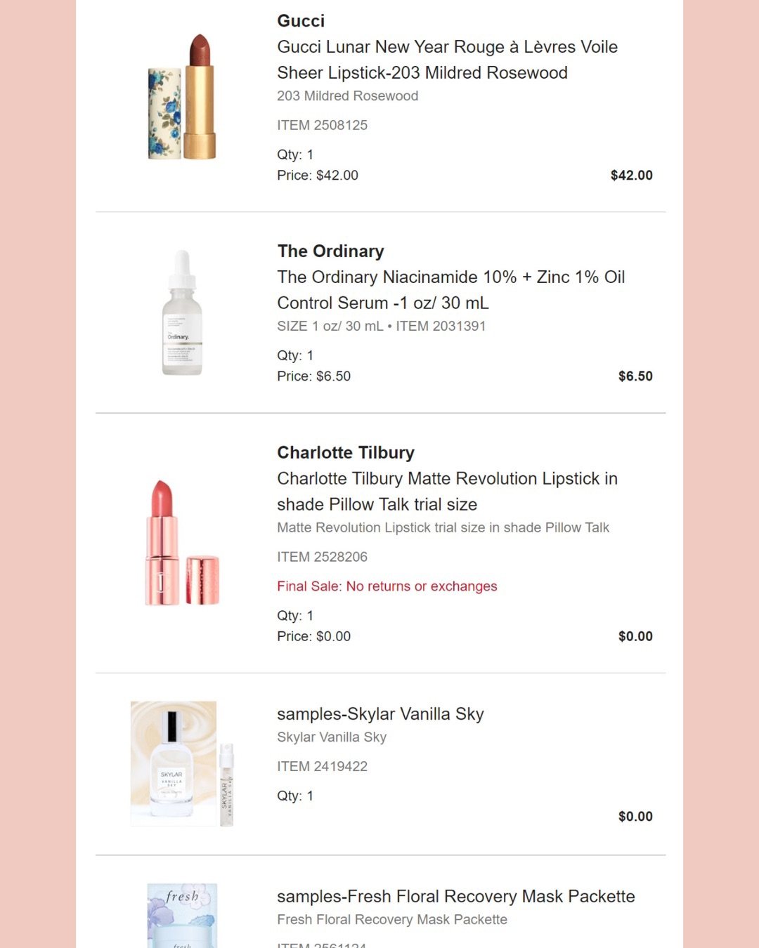 前两天逛着丝芙兰的口红，发现Gucci蓝碎花203还有少量库