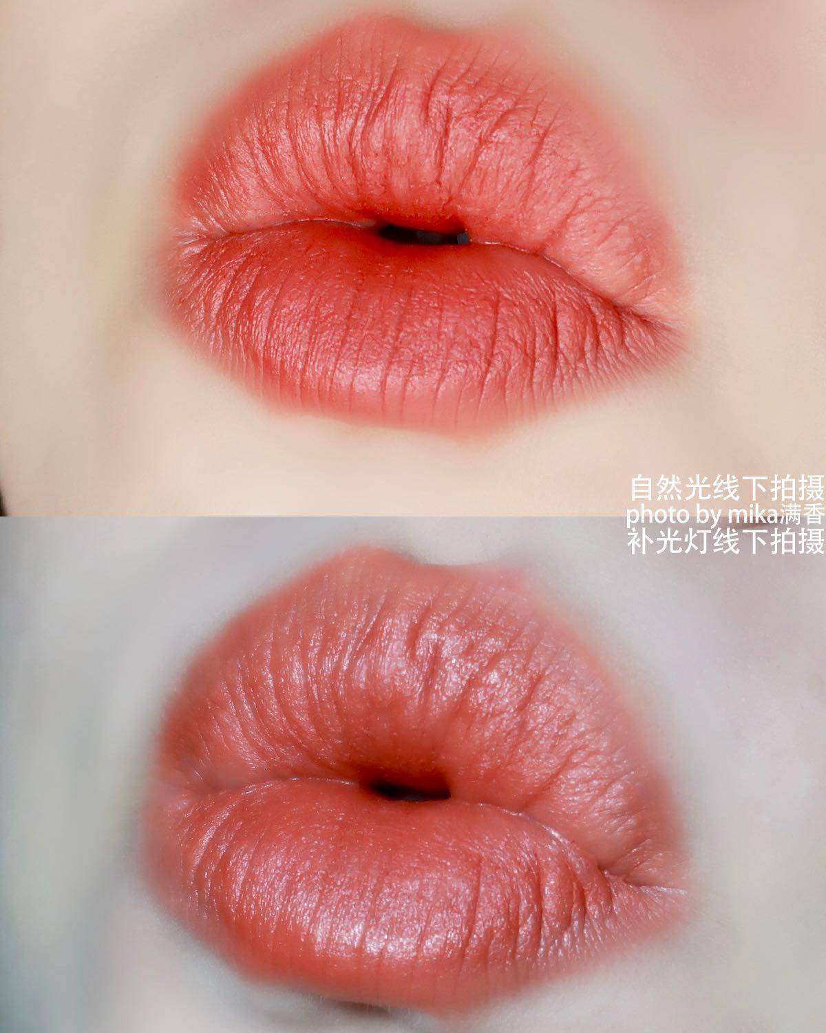 两款都是橘调的口红，黄皮配橘调口红就是最显白的！ 3ce的o
