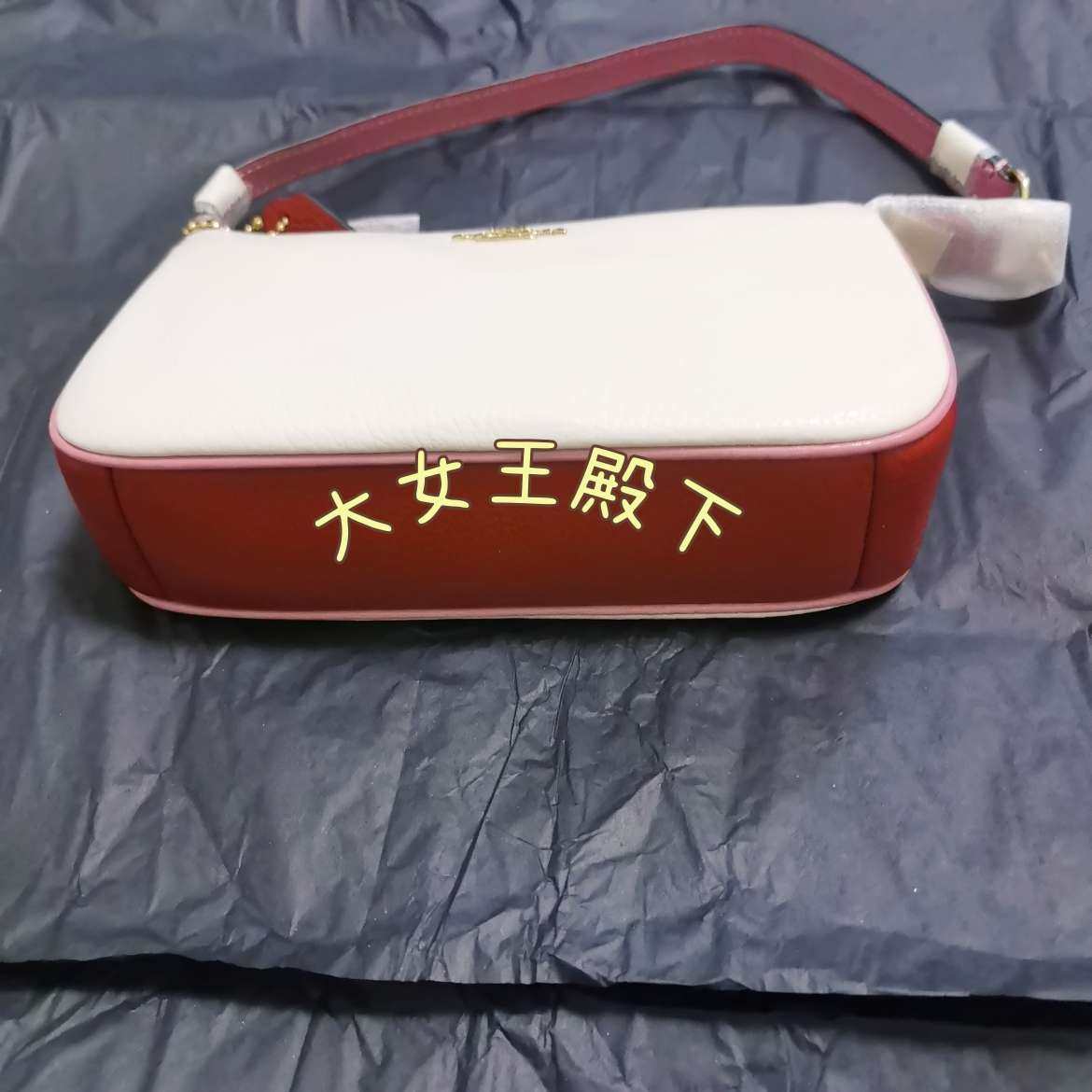 买的是coach的麻将包 粉色白色拼色 这个颜色挺好看的，斯