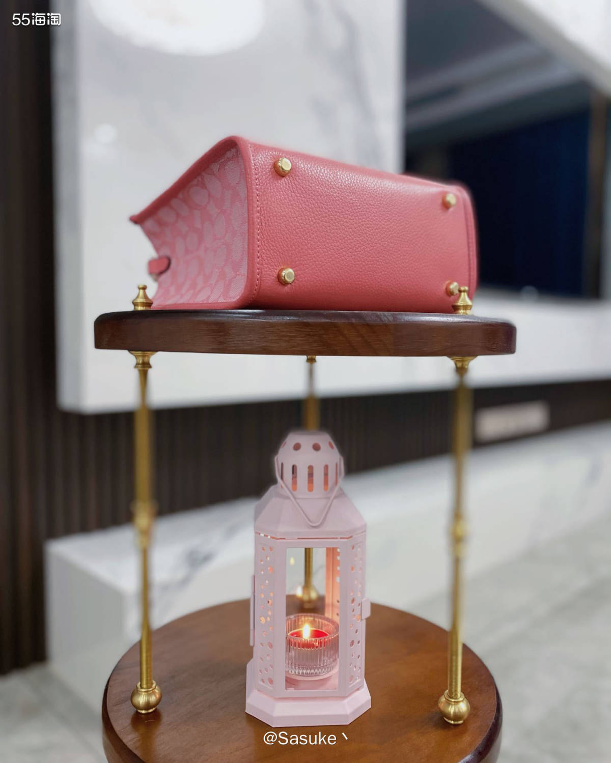 🍉Coach Dempsey22太妃糖粉色托特包，四月新品