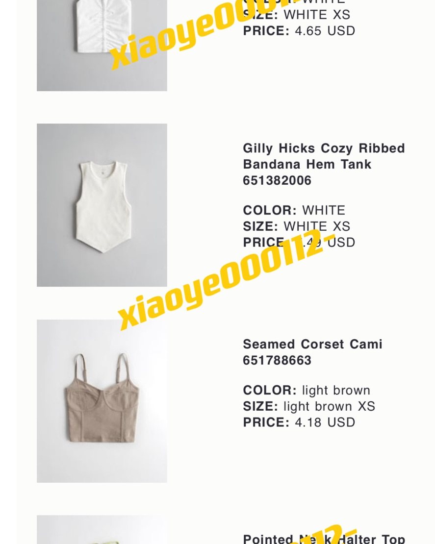 下单网站：hollister美国官网 下单商品：小吊带+短袖