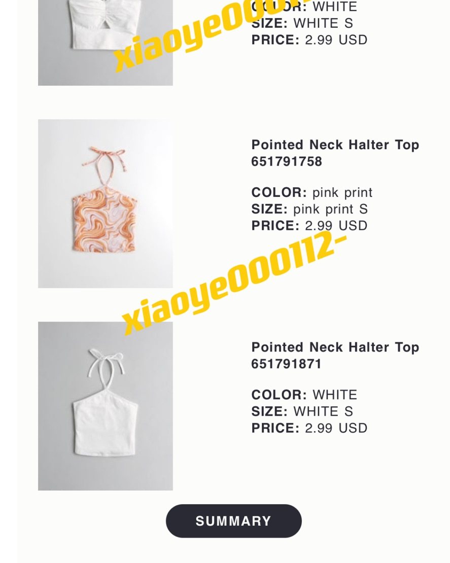 下单网站：hollister美国官网 下单商品：小吊带+短袖