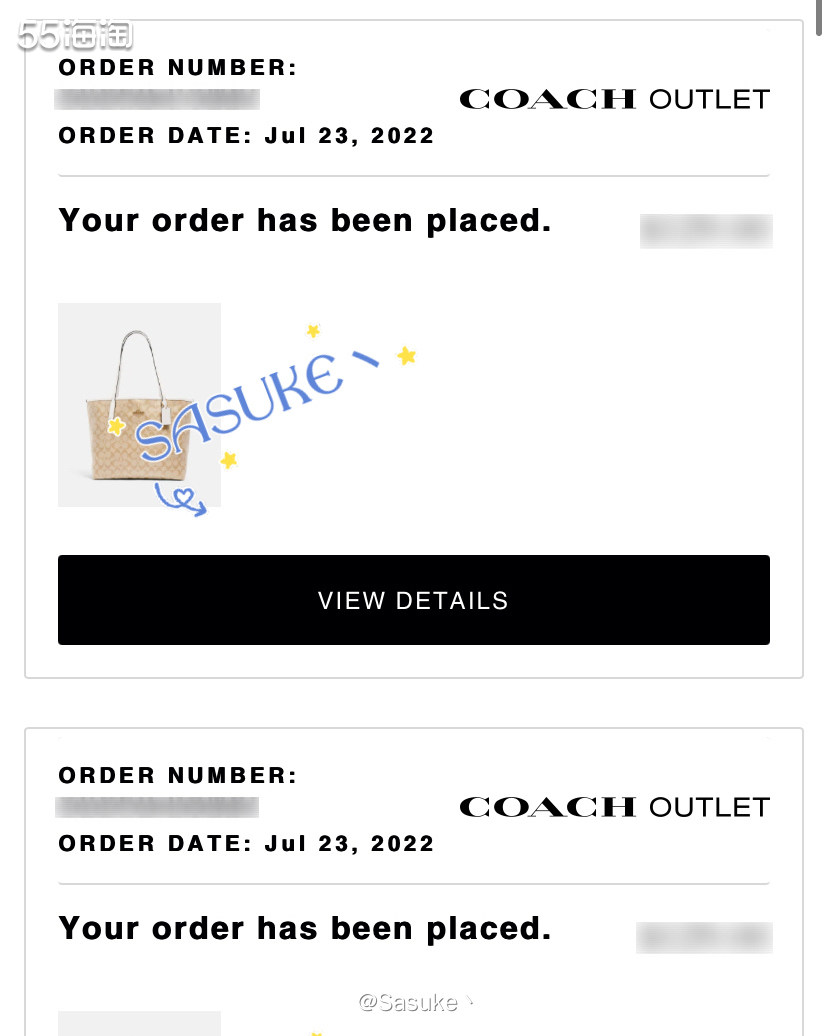 🌈 Coach Outlet晚上20:00多下了两单，尺寸