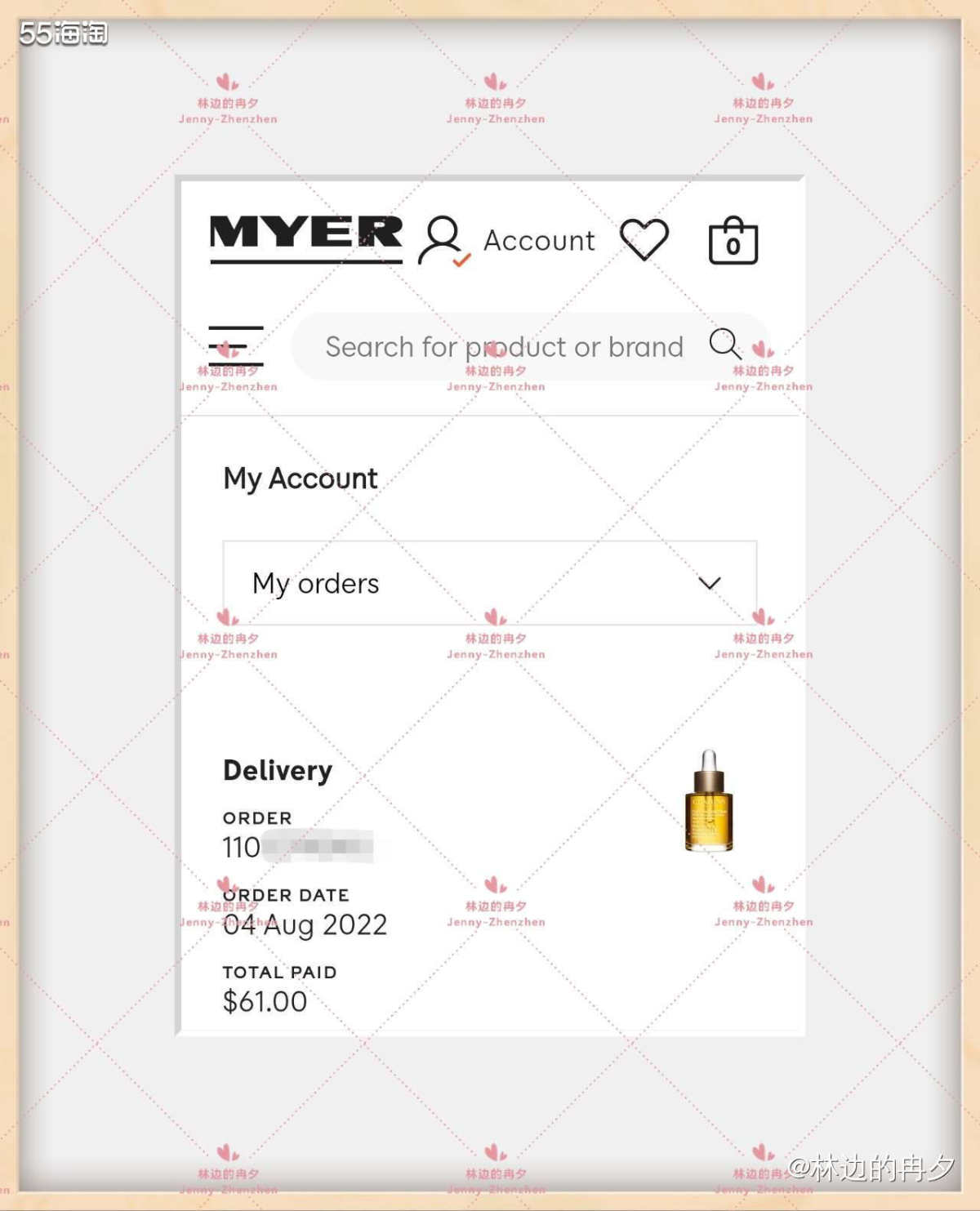 事情是这样的：自从今年年初，我在澳洲 Myer 官网，顺利下