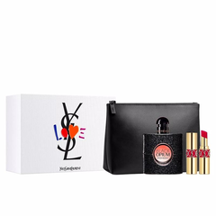 Yves Saint laurent 圣罗兰 黑*女士香水3件套装 ( 黑*女士香水 EDP50ml+口红正装#101+化妆包）