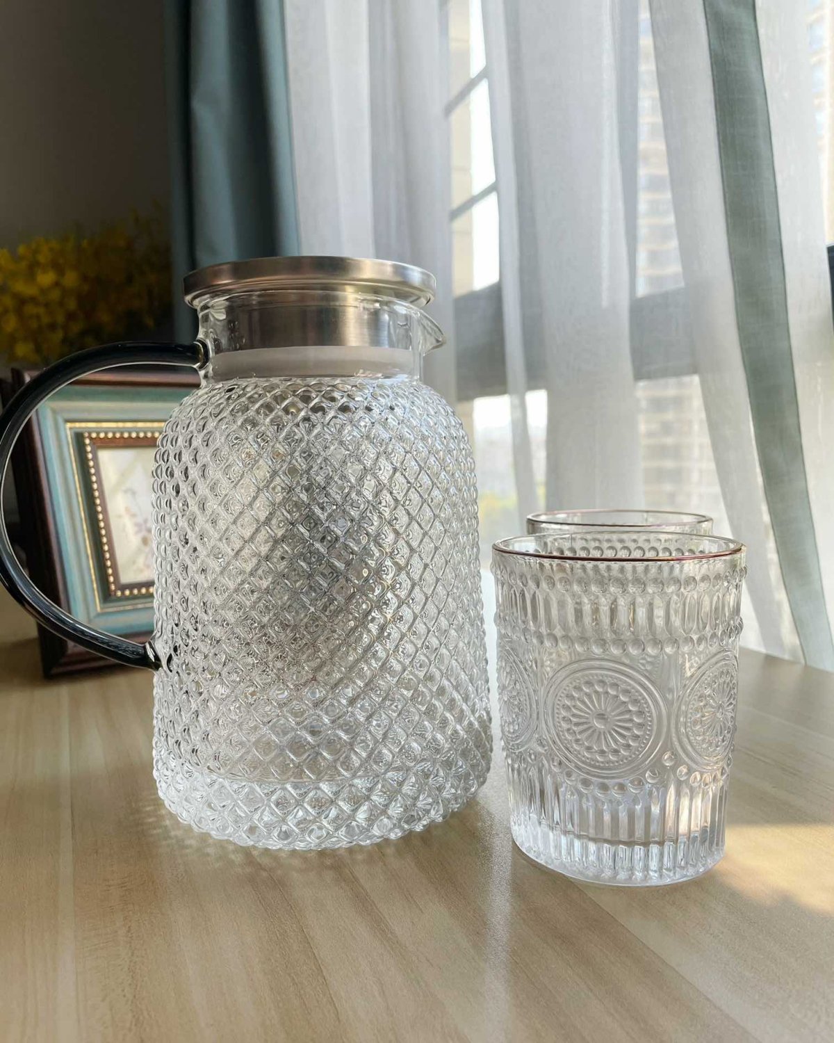🔅购入途径：🍑宝 🔅产品容量：凉水壶1500ml，杯子