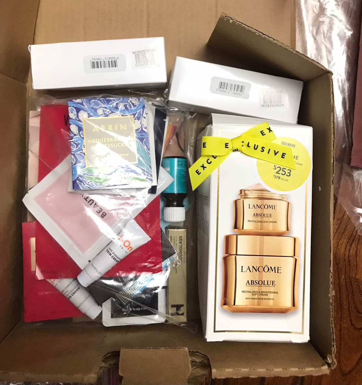 🌟订单详情：兰蔻菁纯面霜眼霜套装+小黑瓶肌底液赠品  🌟