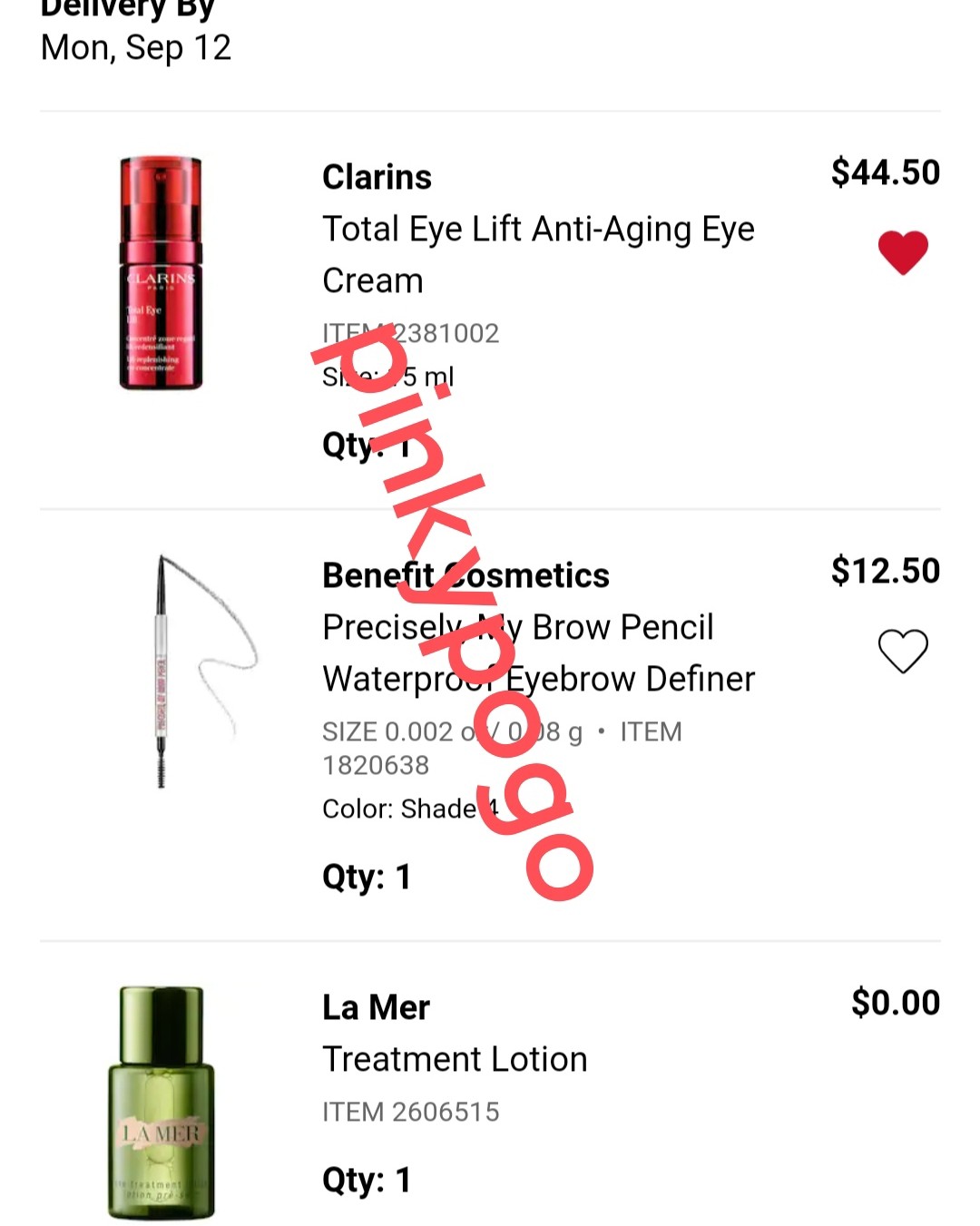 今天有好几样半价的单品我很感兴趣，而且礼赠加了lamer的赠