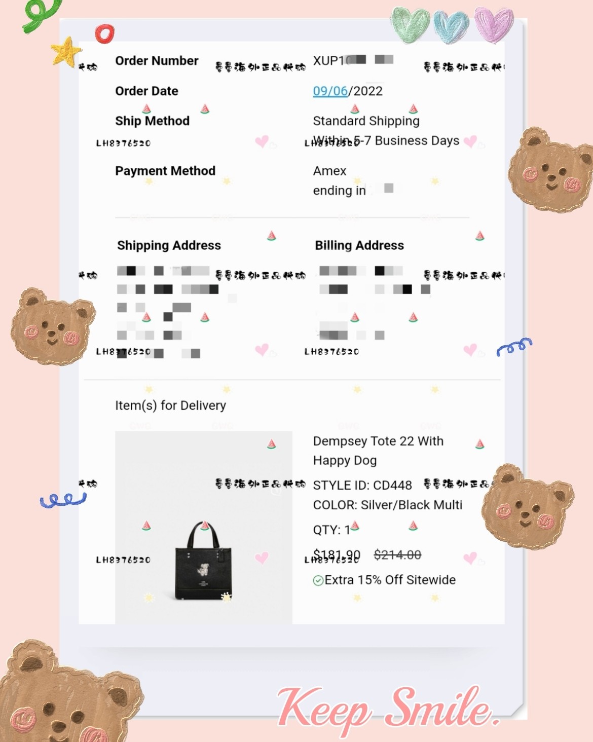 🌻购买商品:Dempsey Tote 22快乐小狗托特包 