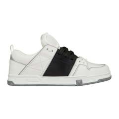 【22年新品】VALENTINO华伦天奴 Open Skate 男士小牛皮织物运动鞋白色/黑色