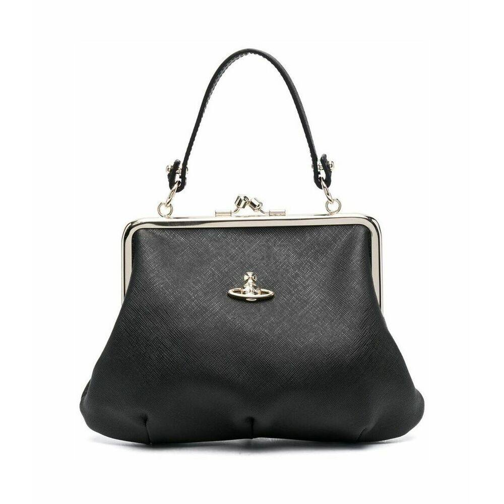 vivienne westwood西太后  orb-plaque 女士黑色土星logo标牌手提包