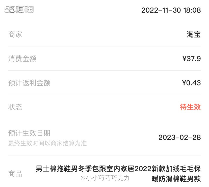 前几天我买了一双居家的毛毛棉鞋，之前买的时候问我家先生要不要
