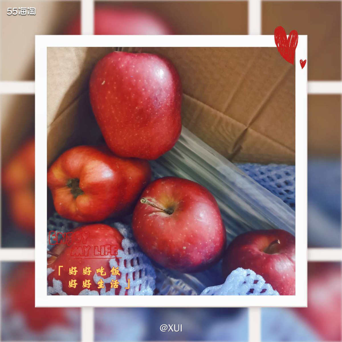 妈妈很喜欢吃花牛这个品种的苹果，不过家门口的水果店随便都要1