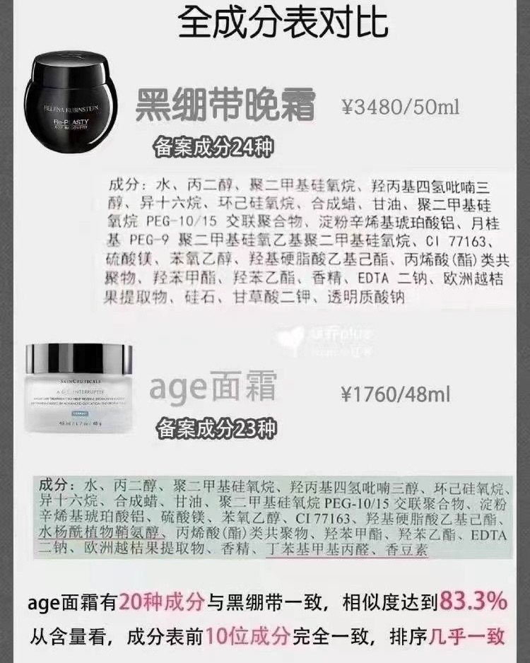 美版💰860元包邮 修丽可AGE面霜48ml  成分和赫连